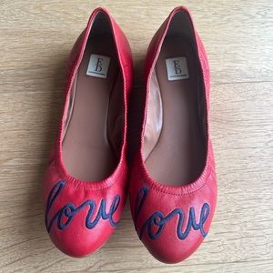 Cherry red ballet flats